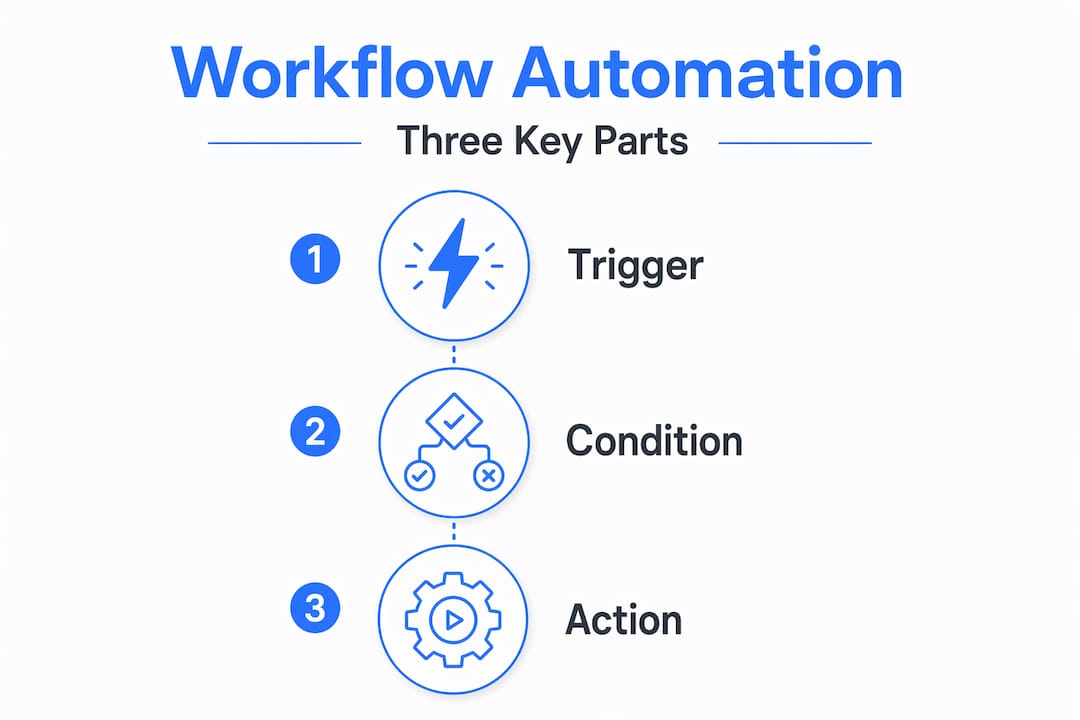 Infographic showing workflow automation steps