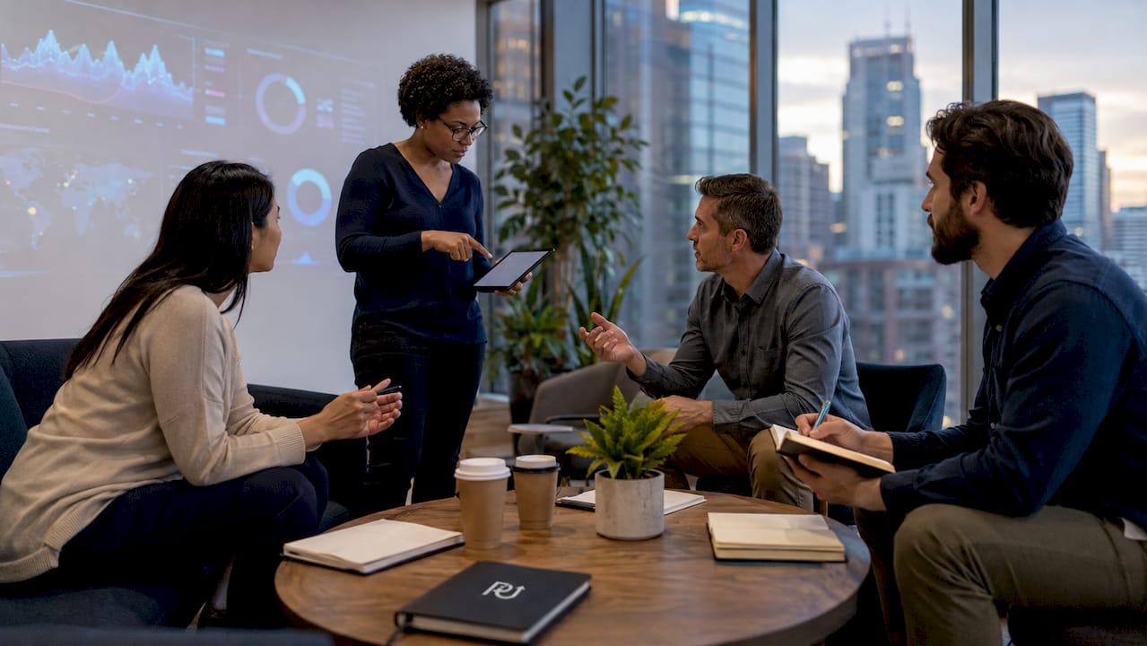 Team analyzing fraud detection data collaboratively