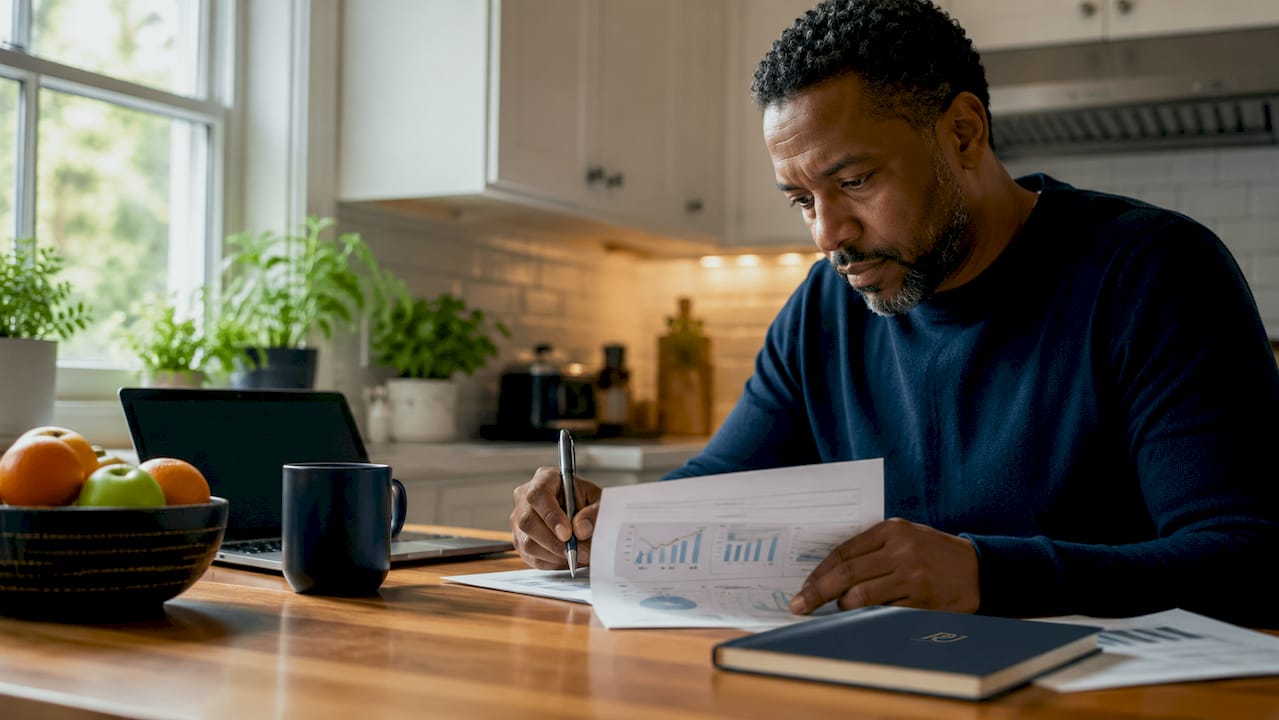 Man planning automation strategies at desk