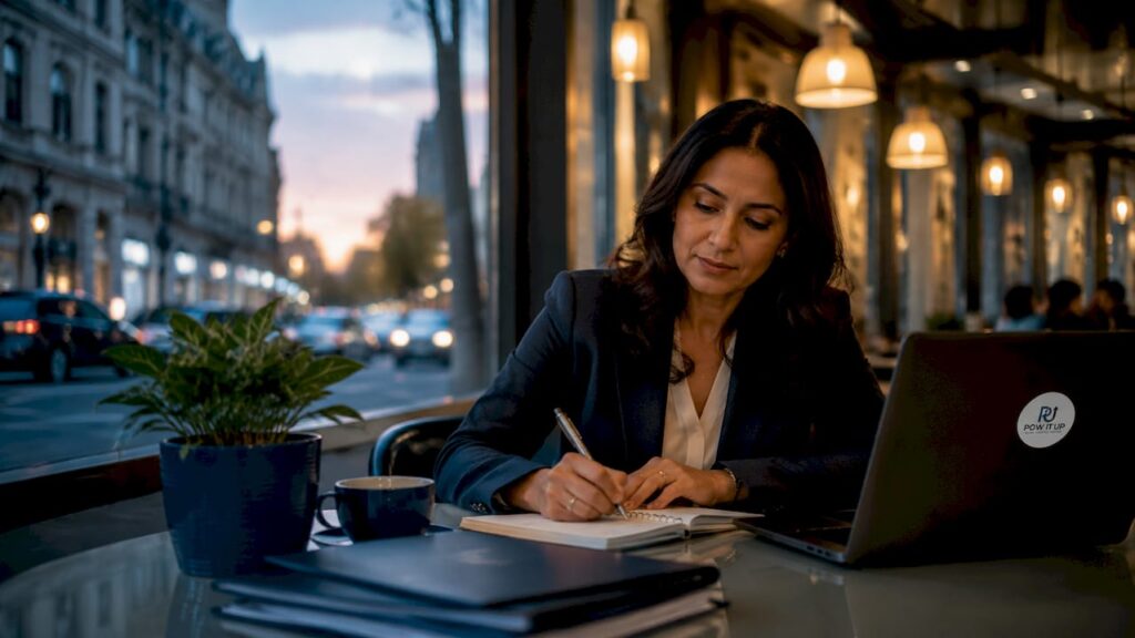 Business leader planning productivity tasks at desk
