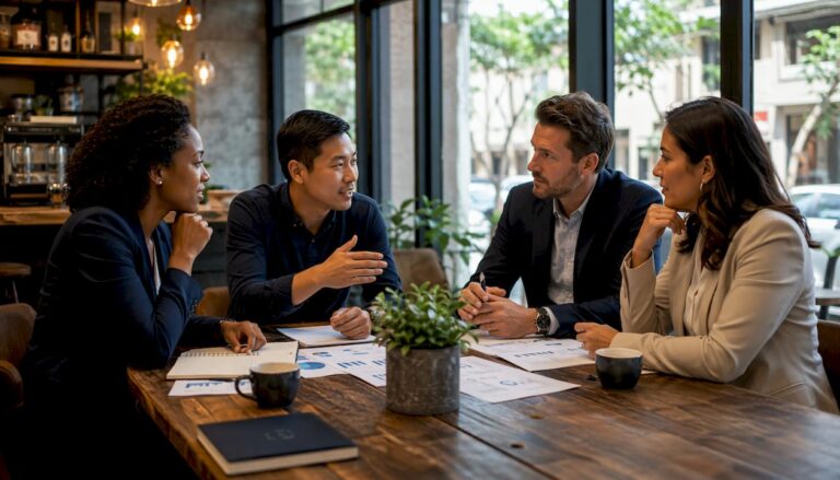 Business leaders discussing automation projects