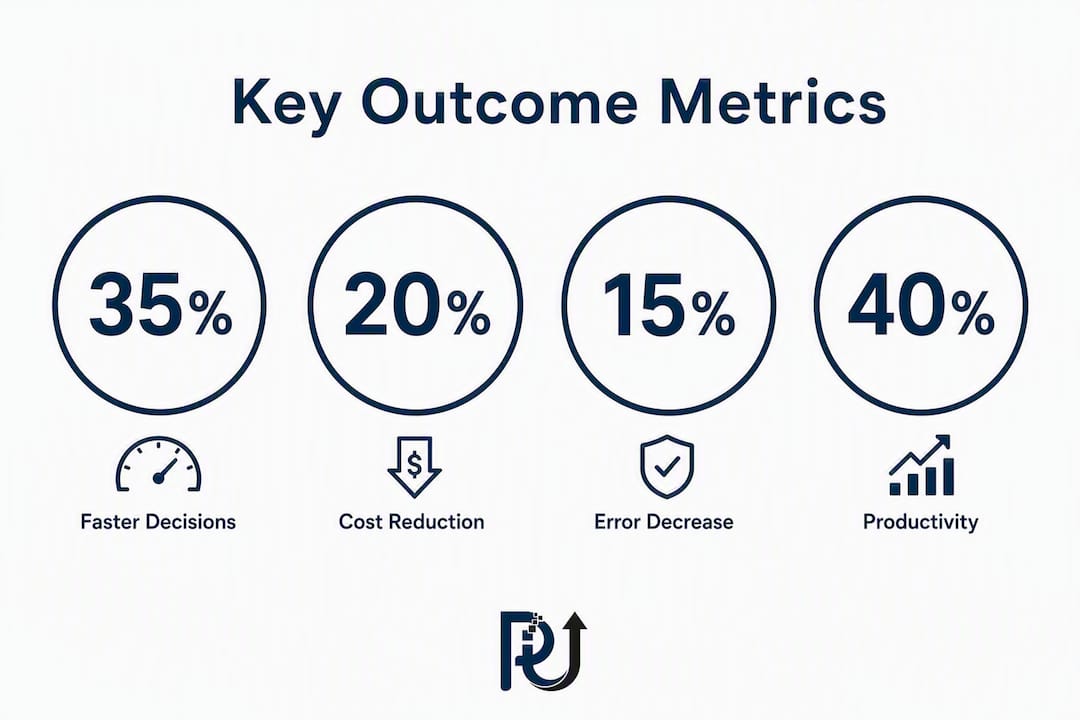 Infographic displaying key performance metrics for data-driven operations