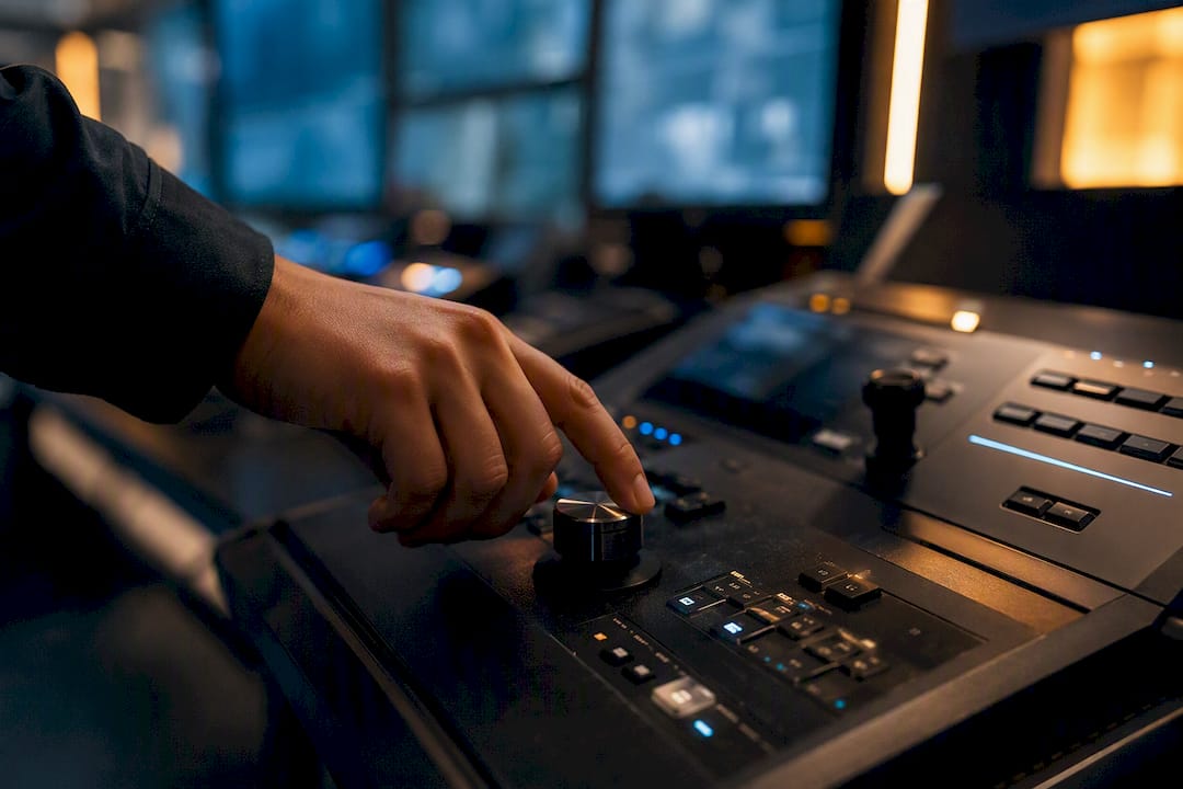 Hand inspecting secure automation control panel