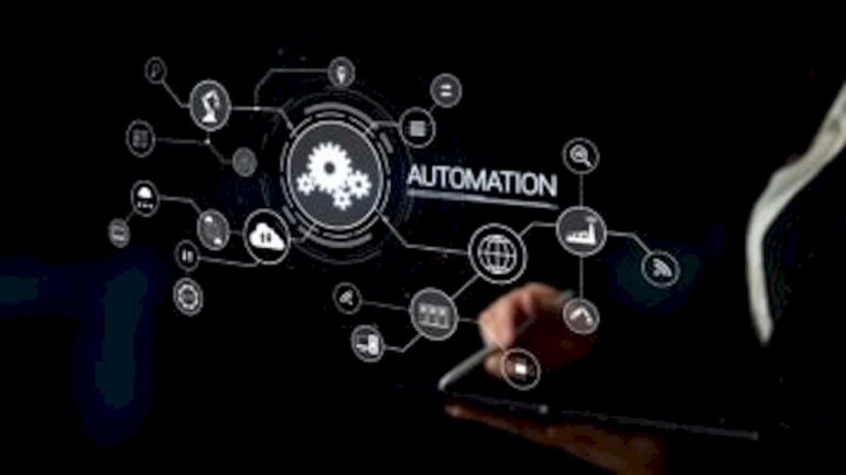 Hands assembling AI automation system on desk