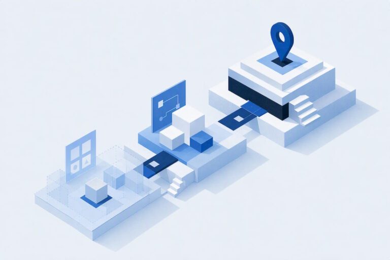 Isometric digital efficiency pilot title card