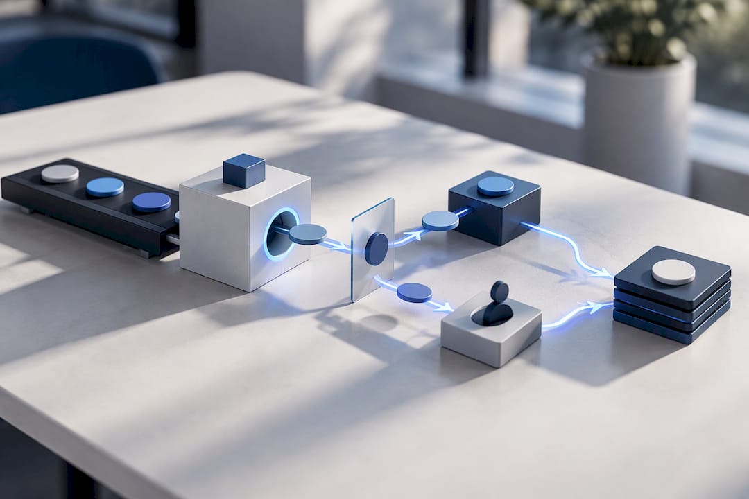 Automated decision with human override path