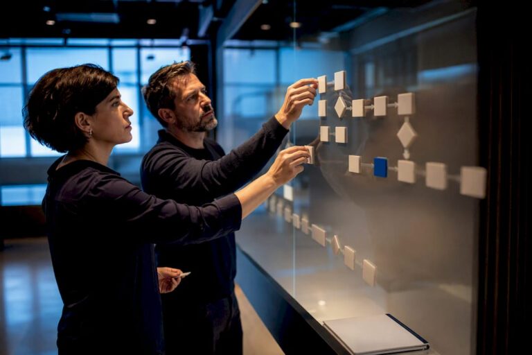 Leaders mapping an automated operations workflow