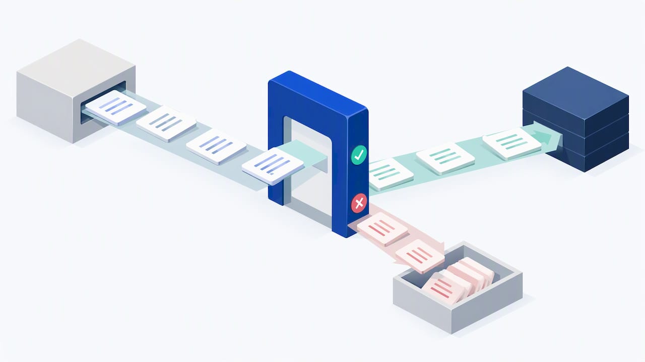 Data passing through an AI validation gate