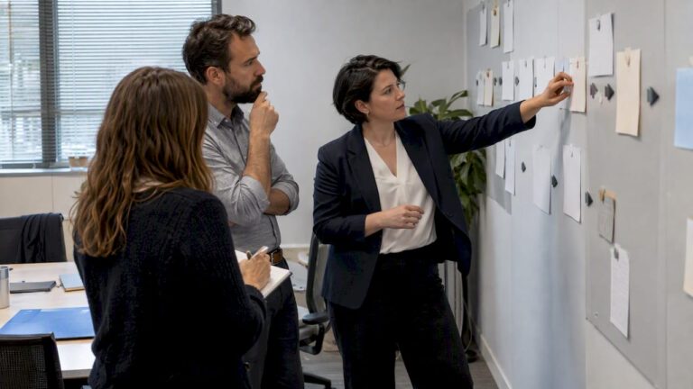 Leaders reviewing an automation pilot workflow
