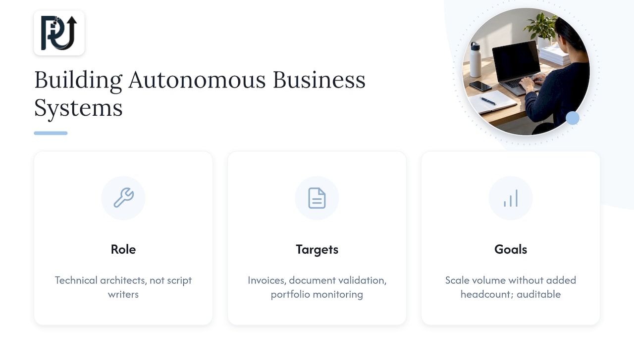 Our Approach to Building Autonomous Business Systems — overview diagram