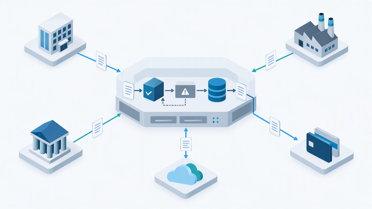 Enterprise systems exchanging validated transaction data
